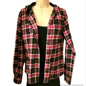 Plaid hoodie jacket
